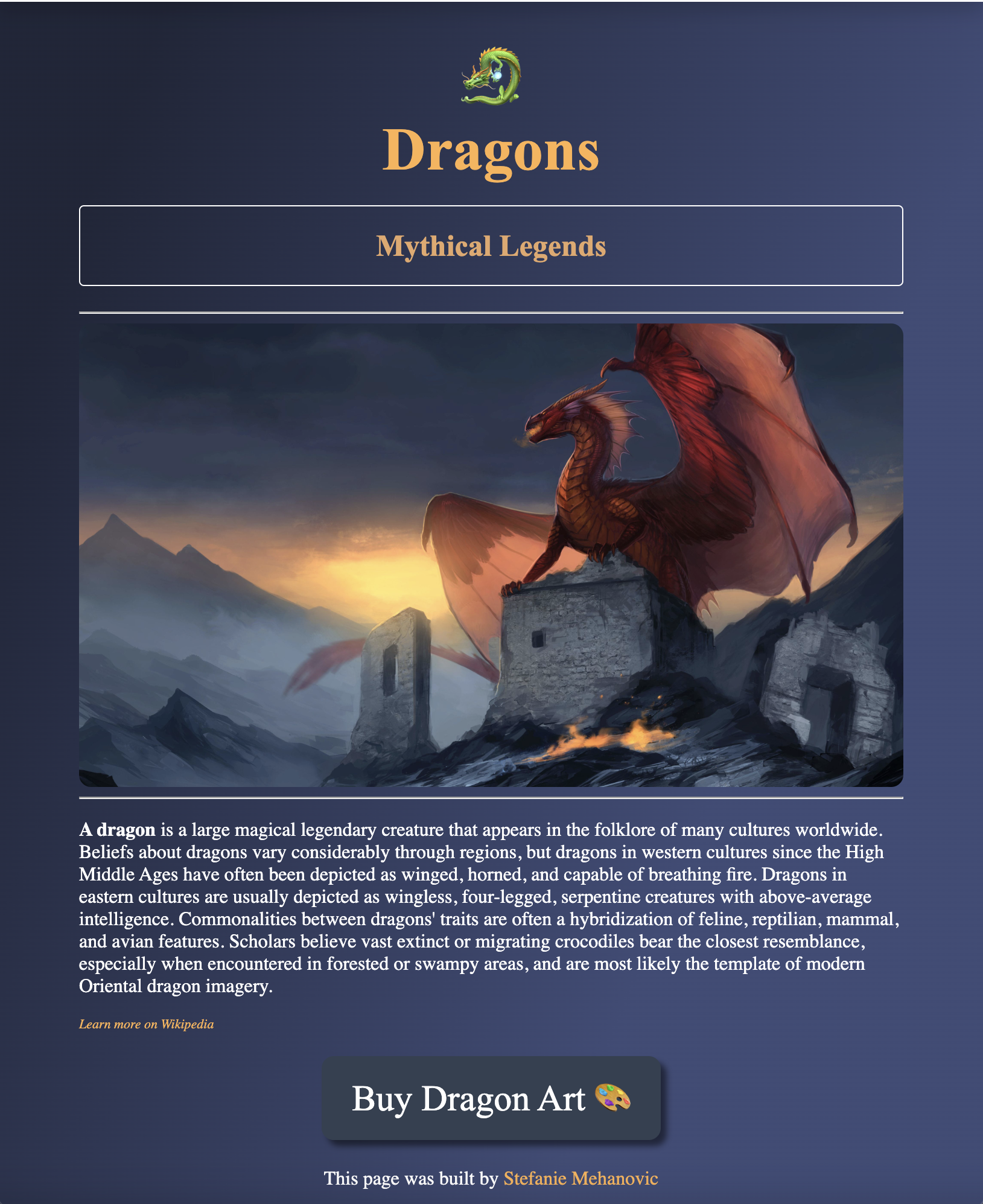 Dragon Web Page